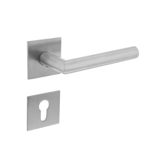 Intersteel Intersteel Door handle 'Jura' on square magnetic rosette brushed stainless steel