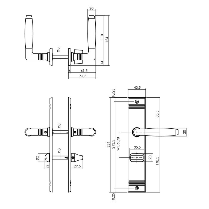 Intersteel Intersteel Türgriff Ton Basic mit Nickelschild