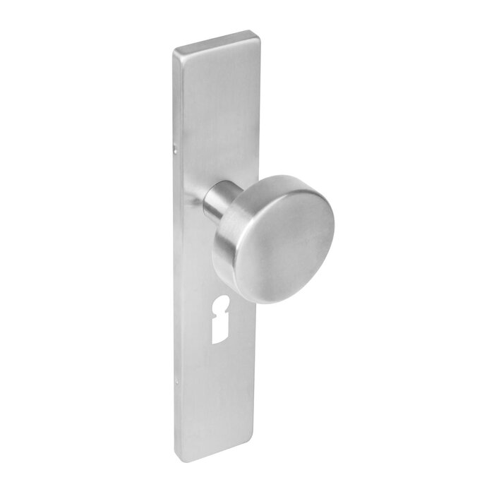 Intersteel Intersteel knob on rectangular shield brushed stainless steel