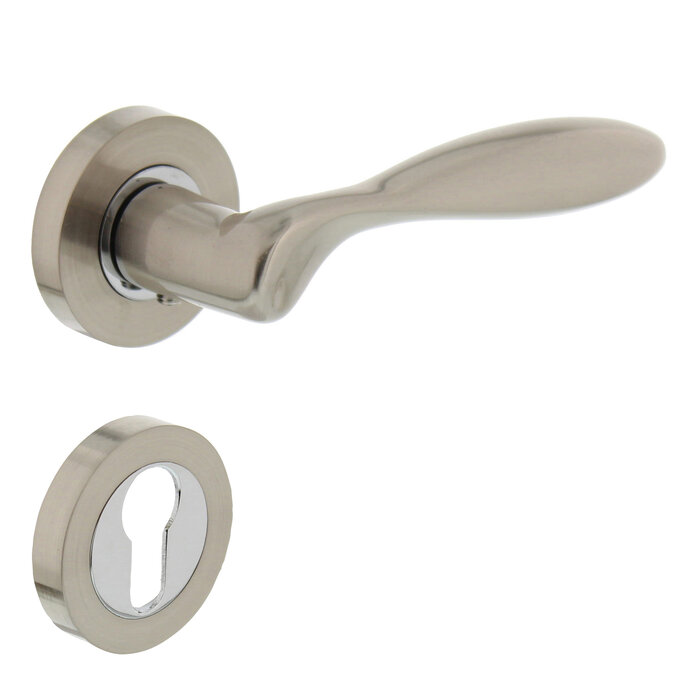 Intersteel Intersteel Deurkruk 'George' op rond rozet nikkel mat