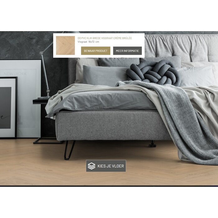 Douwes Dekker PVC-Laminat von Douwes Dekker – Klicken Sie auf breites Fischgrätenmuster Ambitious 4mv (7 mm | 72 x 18 cm) – Crème brûlée