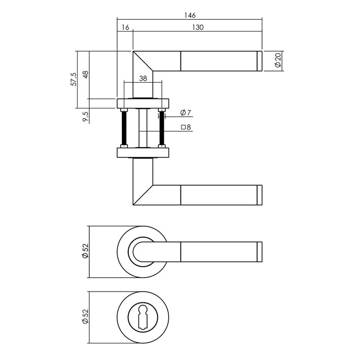 Intersteel Intersteel Bastian Türgriff auf runder Rosette – Anthrazitgrau