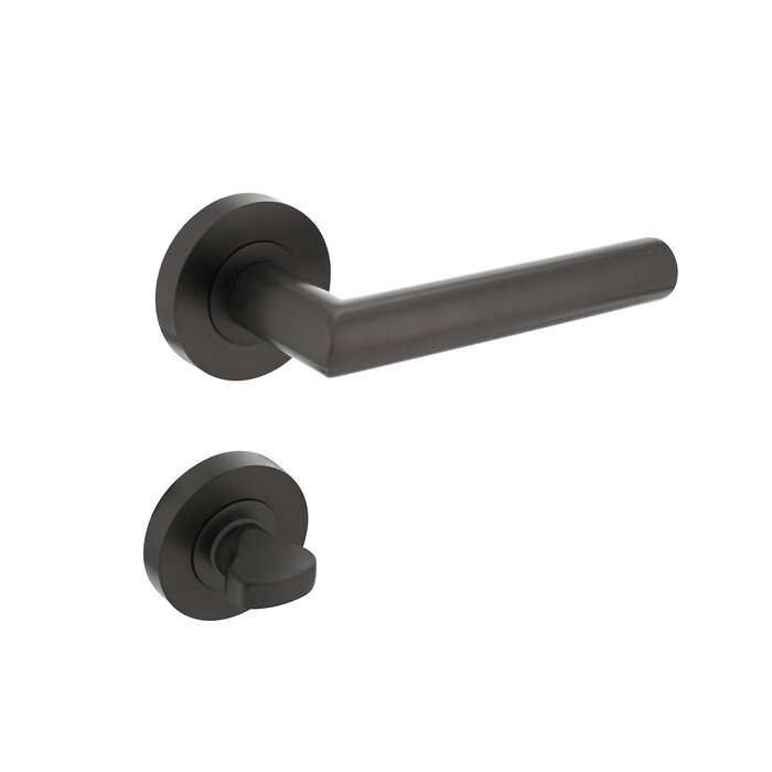 Intersteel Intersteel Door handle Bastian on round rosette - anthracite gray