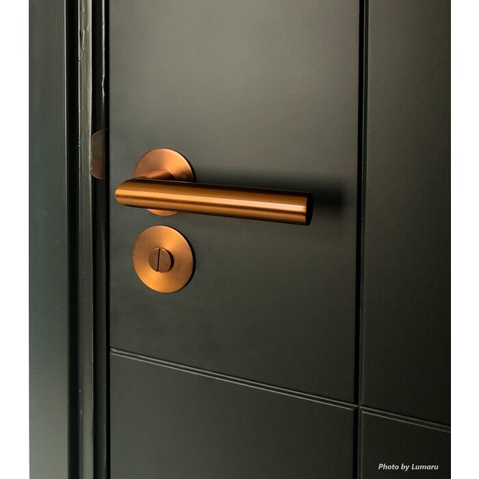 STERK Kupferfarbene Türgriffe OVAL 1750 ultradünne Rosetten von 3 mm