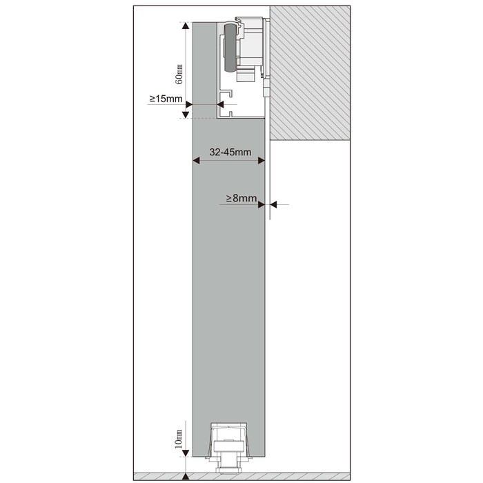 DKS Système de porte coulissante invisible « invisible »