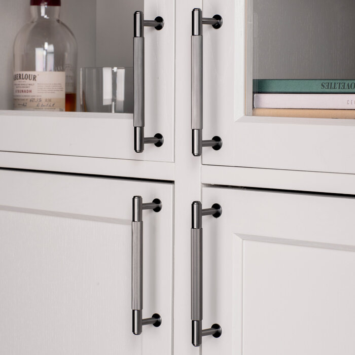 Buster+Punch Solid stainless steel furniture handle Buster&Punch with linear ground pattern