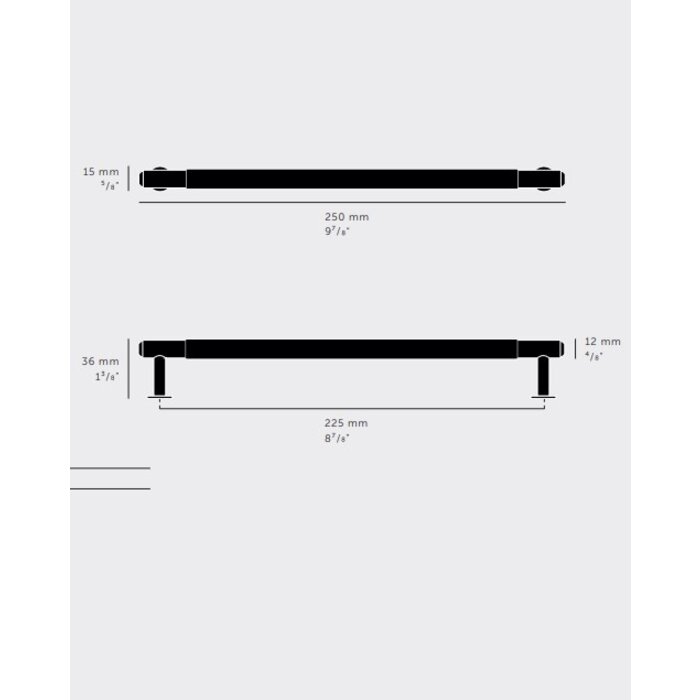 Buster+Punch Solid stainless steel furniture handle Buster&Punch with linear ground pattern