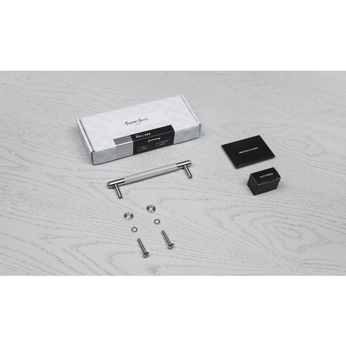 Buster+Punch Massieve RVS meubelgreep Buster&Punch met lineair geslepen patroon