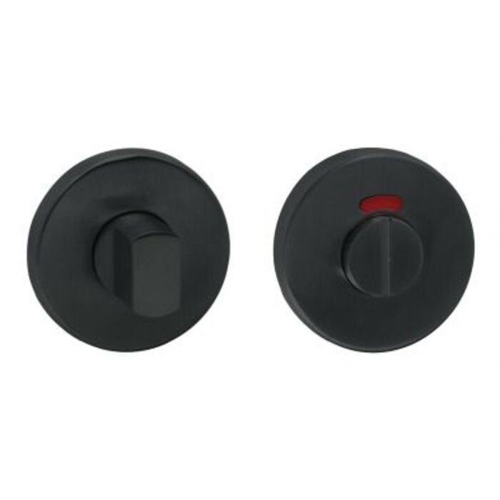 Artitec WC-Garnitur W03 8mm schwarz mit Indikator - mattschwarz - Ø50 mm