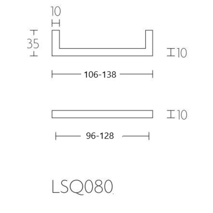 Formani SQUARE LSQ80 furniture handle From Formani - matt stainless steel