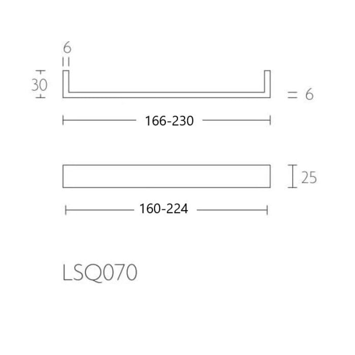 Formani SQUARE LSQ70 furniture handle from Formani - matt black