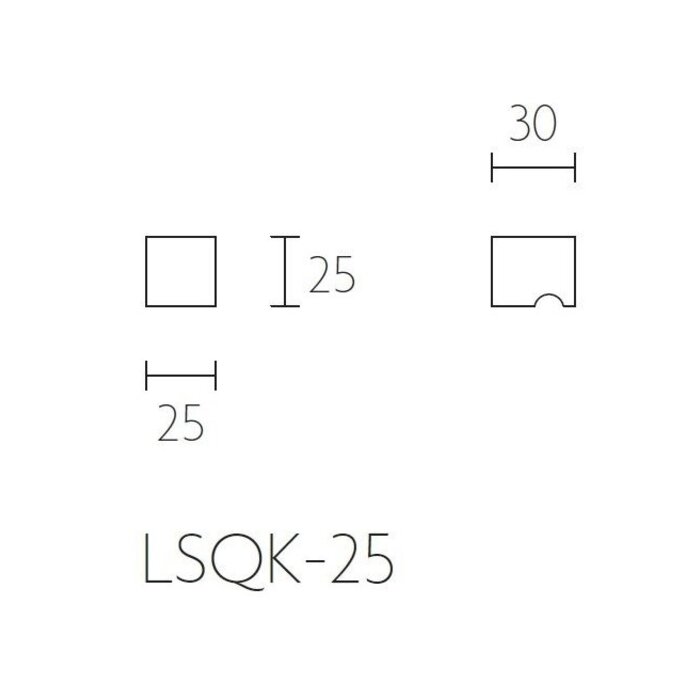 Formani Bouton de meuble solide SQUARE LSQK25 - acier inoxydable mat