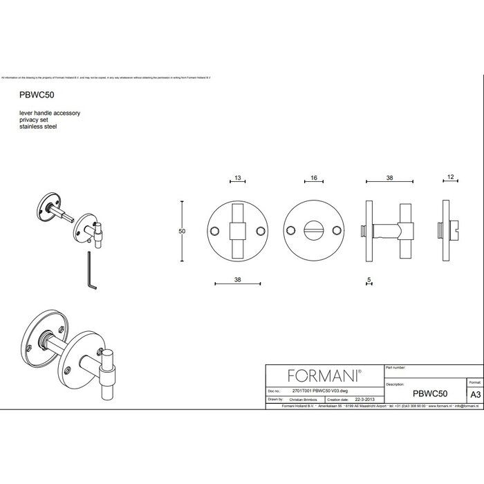 Formani Toiletgarnituur Piet Boon ONE - PBWC50 Rond - Licht brons