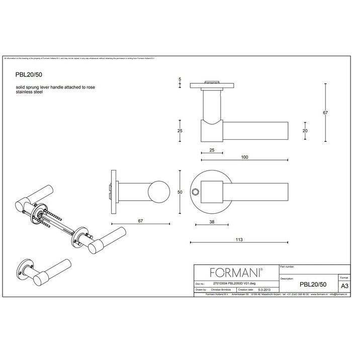 Formani Massive Türgriffe Piet Boon ONE PBL 20/50