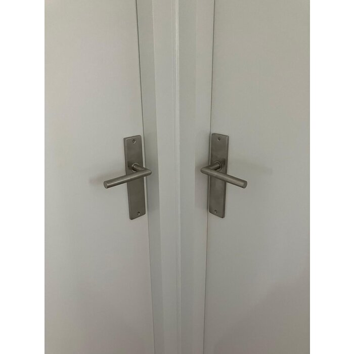 In-Door Edelstahl-Türgriffe Jersey auf rechteckiger Platte