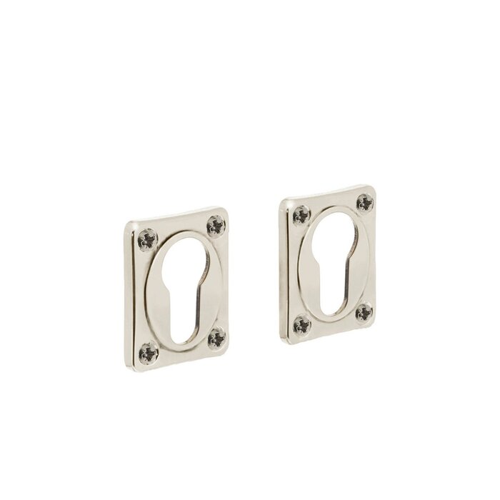 Intersteel Paire de plaques à trous cylindriques profilées carrées allongées nickel -Intersteel