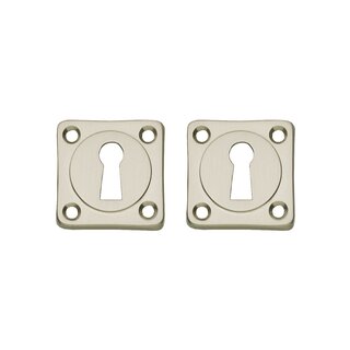 Intersteel Paar sleutelplaatjes vierkant basic nikkel mat - Intersteel