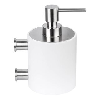 Formani Distributeur de savon mural Formani Piet Boon ONE PB503 - Acier inoxydable / Corian blanc