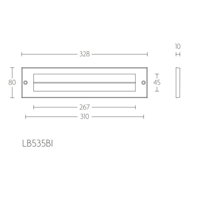 Formani Plaque à lettres intérieure pleine Formani LB535BI avec brosse à dessin - acier inoxydable mat PVD