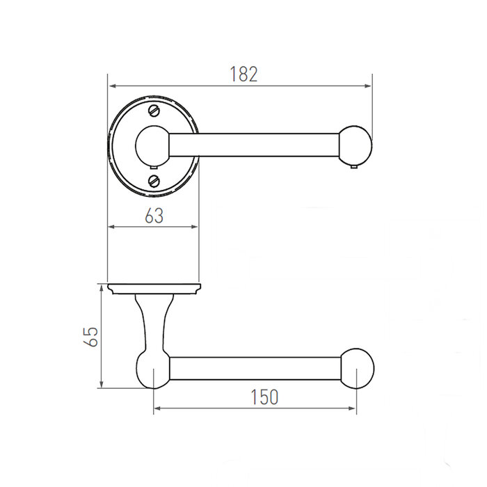 Dauby Dauby Toilettenpapierhalter einzeln – Rohmetall (RM) 150 mm
