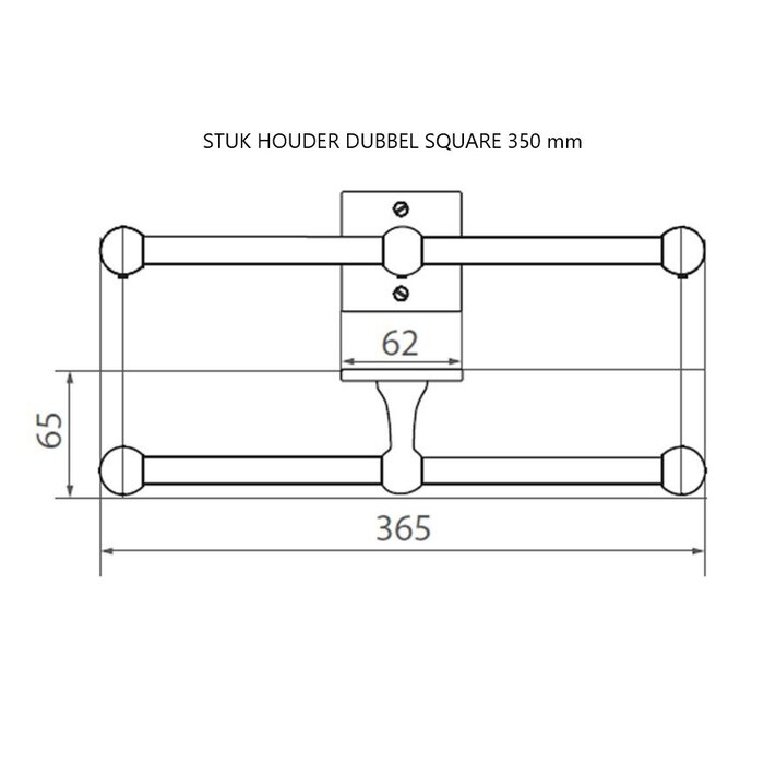 Dauby Dauby holder double square - matt white bronze (WBS) 350mm