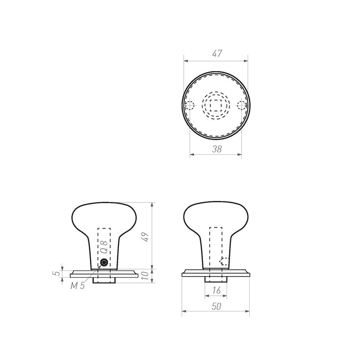 Dauby Boutons de porte Dauby PHR/50 également pour l'extérieur - bronze blanc mat (WBS)