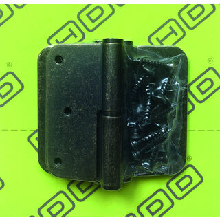 HDD Hinge skin 80x80x2.5 old brass 3 pieces + screws - HDD