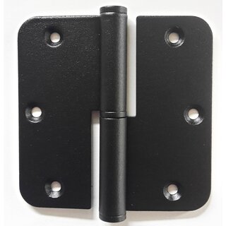 In-Door Charnière noire 89x89x2,5mm arrondie inox + vis