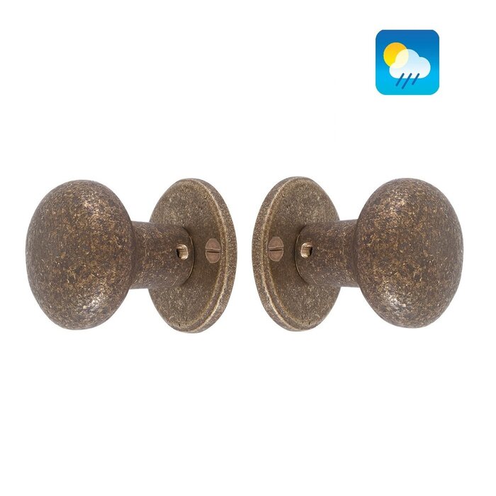 Dauby Dauby deurknoppen PHR/50  ook voor buiten - Ruw brons (RB)