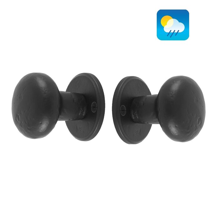 Dauby Dauby door knobs PHR/50 also for outside - aged iron - black (VO)