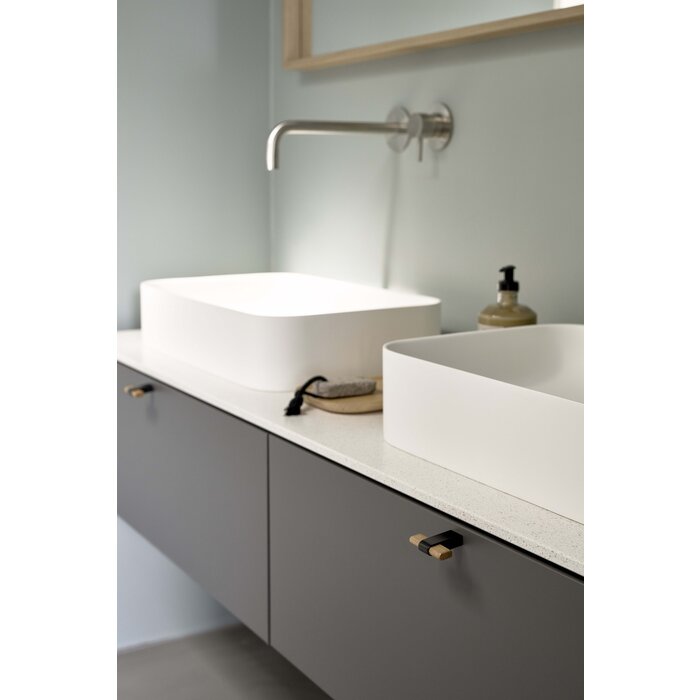 Furnipart  Bouton de meuble Furnipart noir mat CROSSING 50 mm bois laqué-zamak