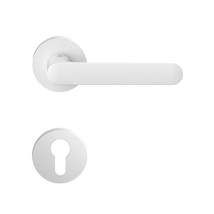 COLOMBO White Colombo door handles ONE round - RAL 9010