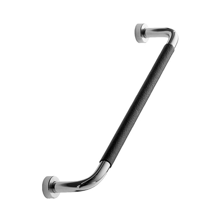 Furnipart  Furnipart furniture handle LOUNGE in polished stainless steel combined with black leather