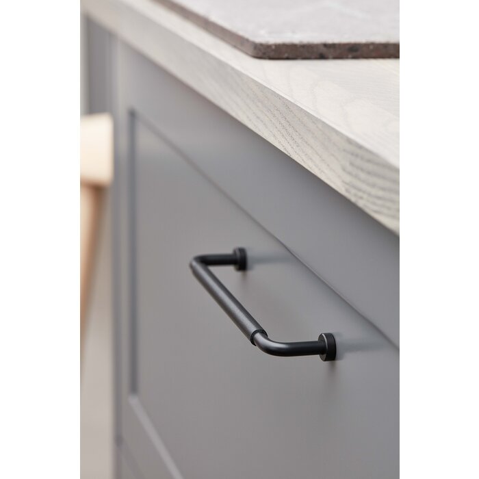 Furnipart  Furnipart meubelgreep LOUNGE in mat zwart gecombineerd met zwart leer