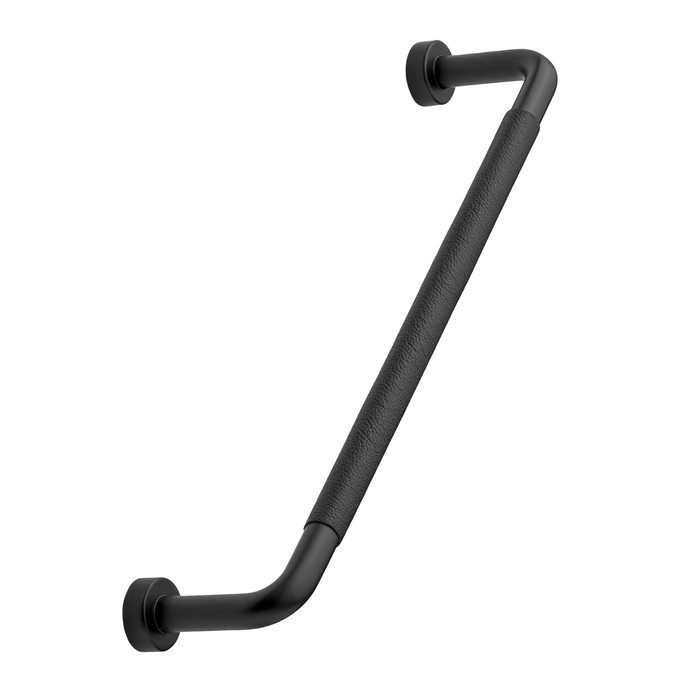 Furnipart  Furnipart meubelgreep LOUNGE in mat zwart gecombineerd met zwart leer