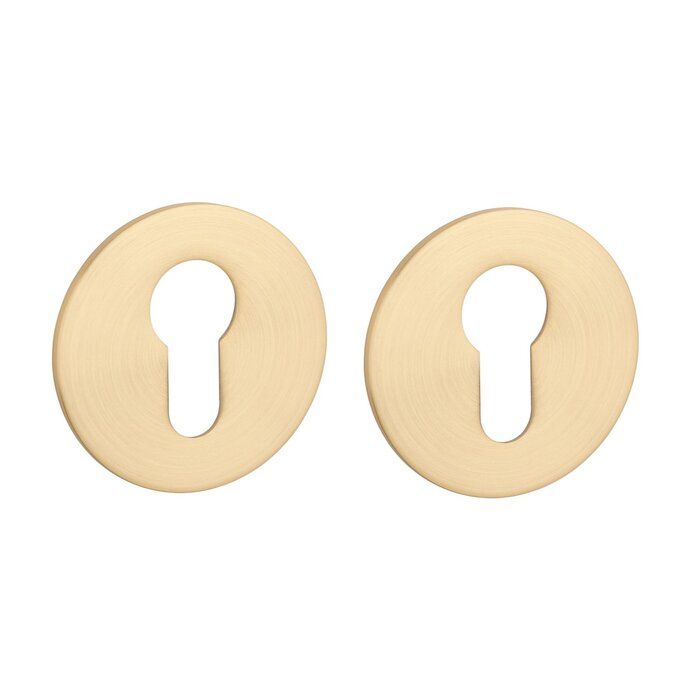 STERK Matt gold round cylinder plates OVAL 1711 ultra thin 3 mm