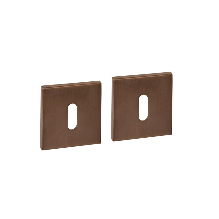 Intersteel Paar Intersteel sleutelplaatjes verdekt 53x53x6mm - Brons PVD