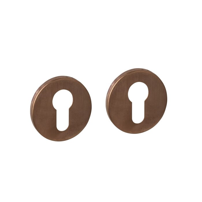 Intersteel Paar verdeckte Intersteel-Zylinderplatten Ø 52 x 6 mm – Bronze PVD