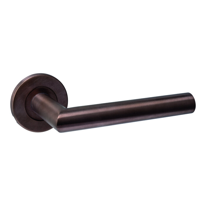 Intersteel Intersteel door handles "Q 01" on a concealed round rosette Ø 52x6mm - Bronze PVD