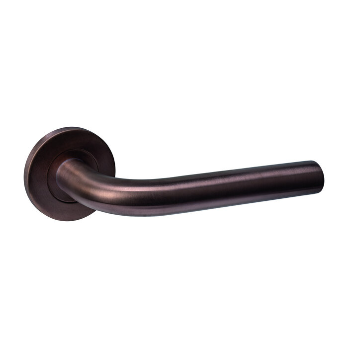 Intersteel Intersteel-Türgriffe „Q 02“ auf einer verdeckten runden Rosette Ø 52 x 6 mm – Bronze PVD