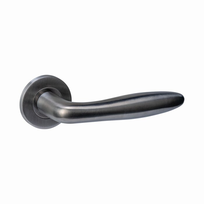 Intersteel Intersteel door handles "Q 03" on a concealed round rosette Ø 52x6mm - Anthracite gray PVD