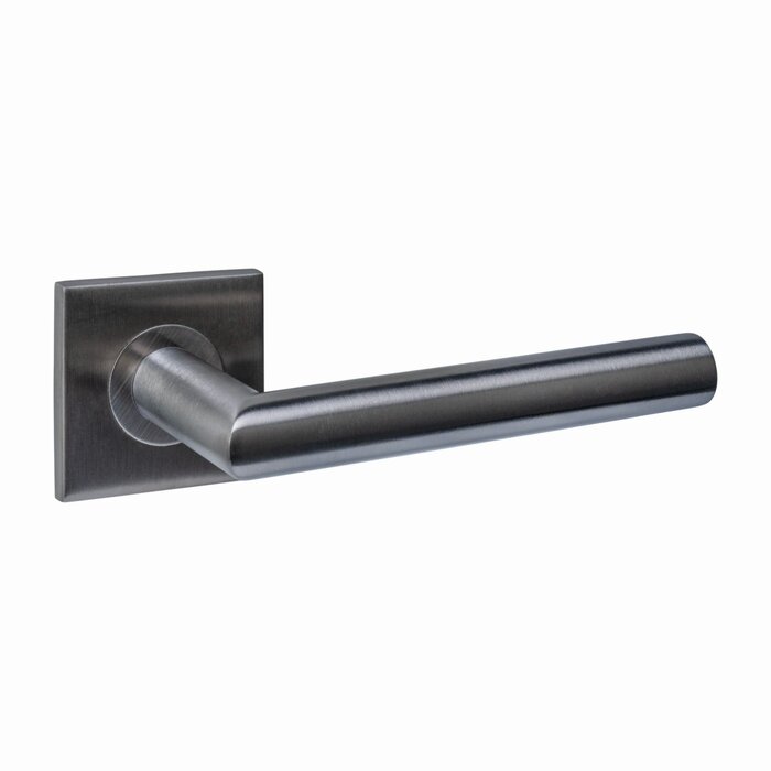 Intersteel Poignées de porte Intersteel "Q 04" sur rosace carrée cachée 53x53x6mm - PVD gris anthracite