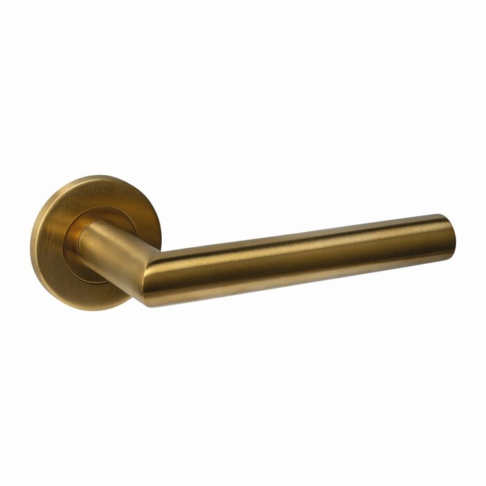 Intersteel Intersteel door handles "Q 01" on a concealed round rosette Ø 52x6mm - Brass PVD