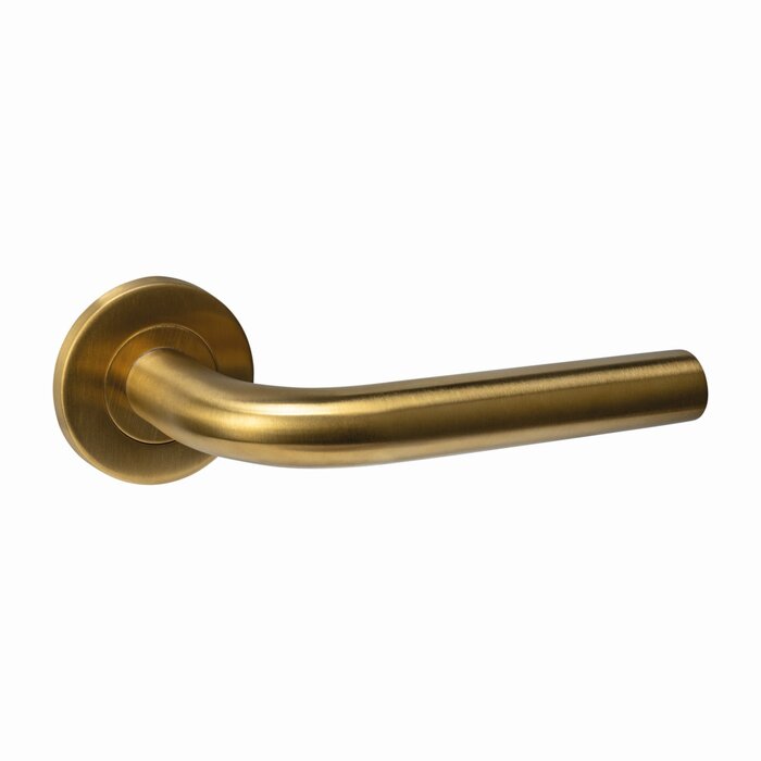 Intersteel Intersteel door handles "Q 02" on a concealed round rosette Ø 52x6mm - Brass PVD