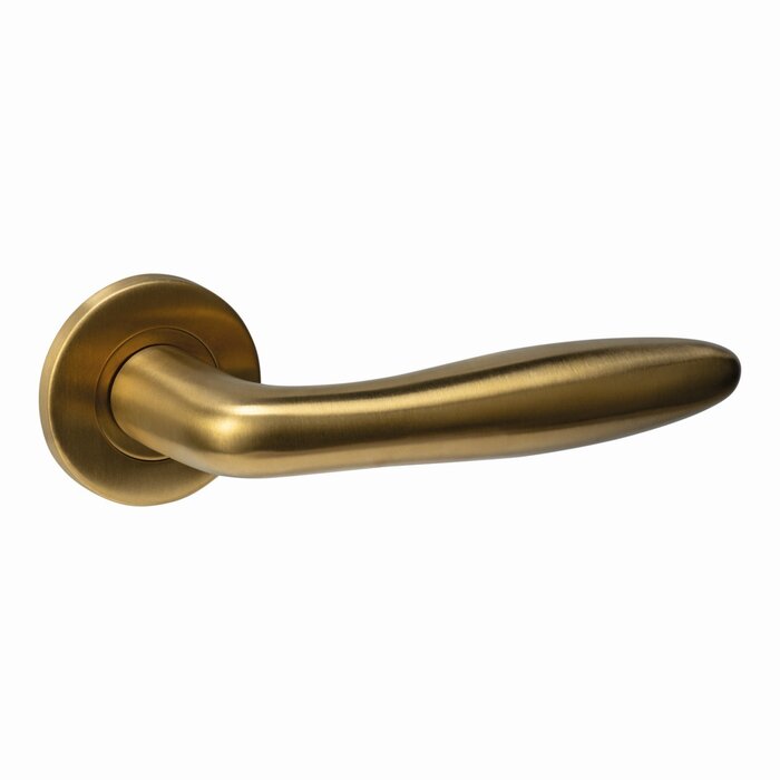 Intersteel Poignées de porte Intersteel "Q 03" sur rosace ronde invisible Ø 52x6mm - Laiton PVD