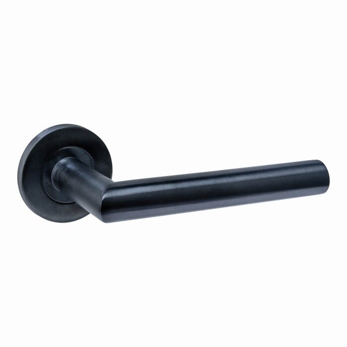 Intersteel Intersteel-Türgriffe „Q 01“ auf einer verdeckten runden Rosette Ø 52 x 6 mm – schwarzes PVD