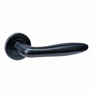 Intersteel Intersteel door handles "Q 03" on a concealed round rosette - Black PVD