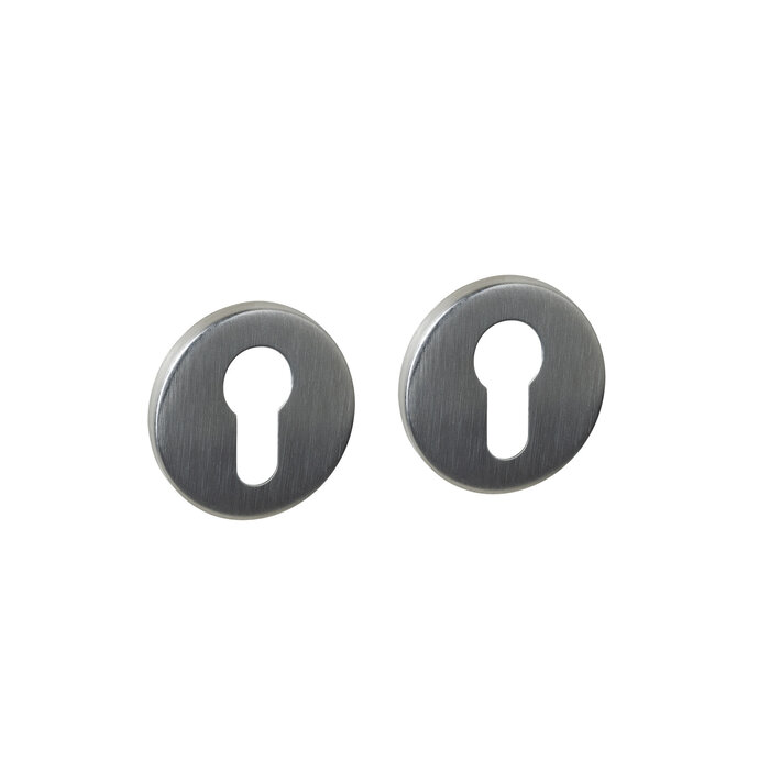 Intersteel Pair of Intersteel cylinder plates concealed Ø 52x6mm - Stainless steel