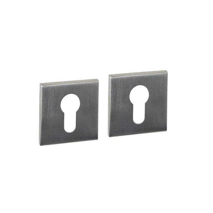 Intersteel Pair of Intersteel cylinder plates concealed 53x53x6mm - Stainless steel