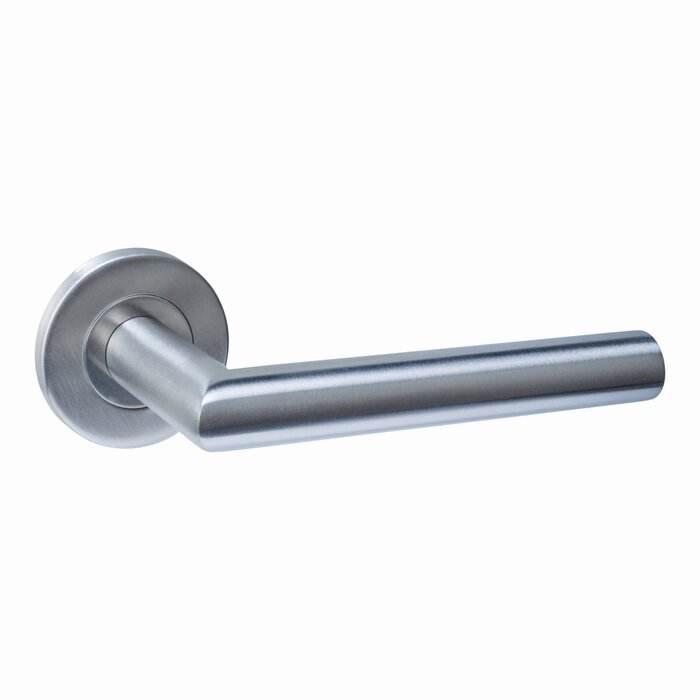 Intersteel Intersteel-Türgriffe „Q 01“ auf einer verdeckten runden Rosette Ø 52x6mm – Edelstahl